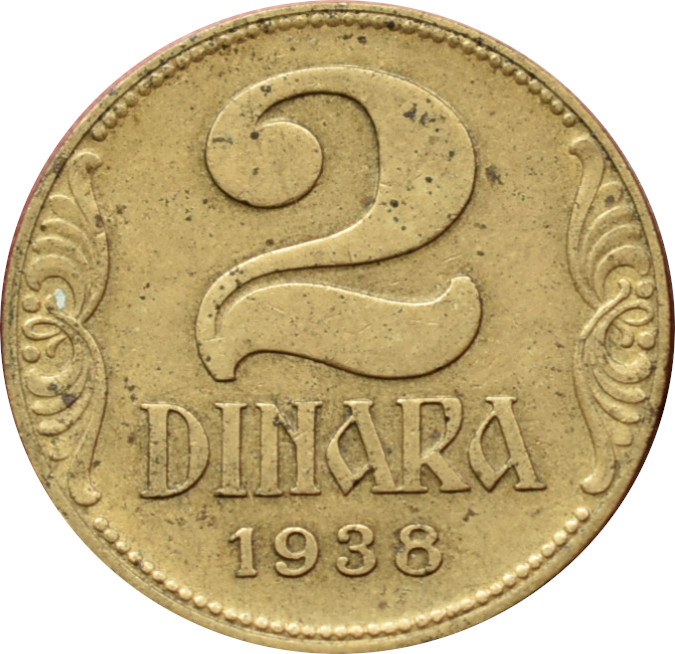 Juhoslávia 2 Dinara 1938