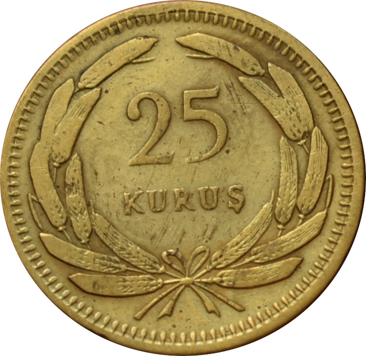 Turecko 25 Kurus 1956
