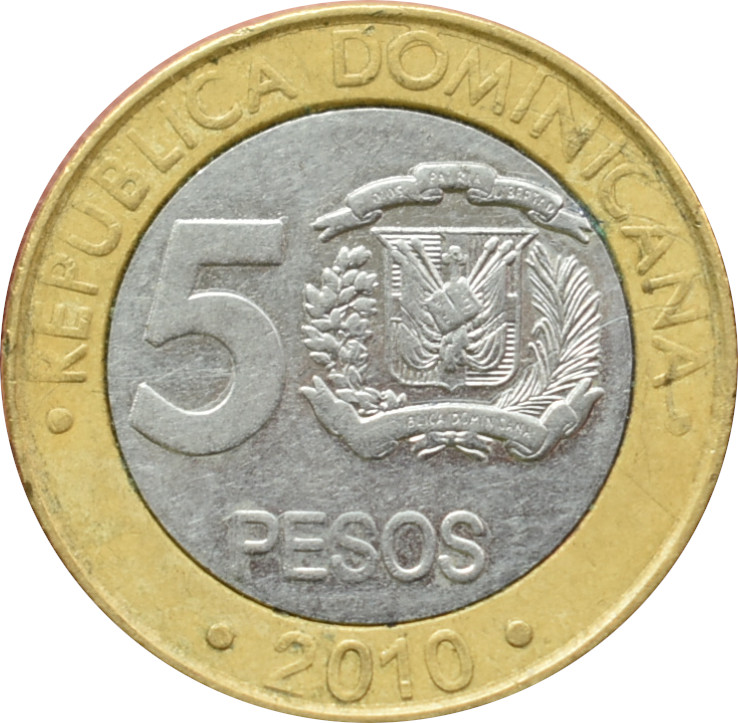 Dominikánska republika 5 Pesos 2010