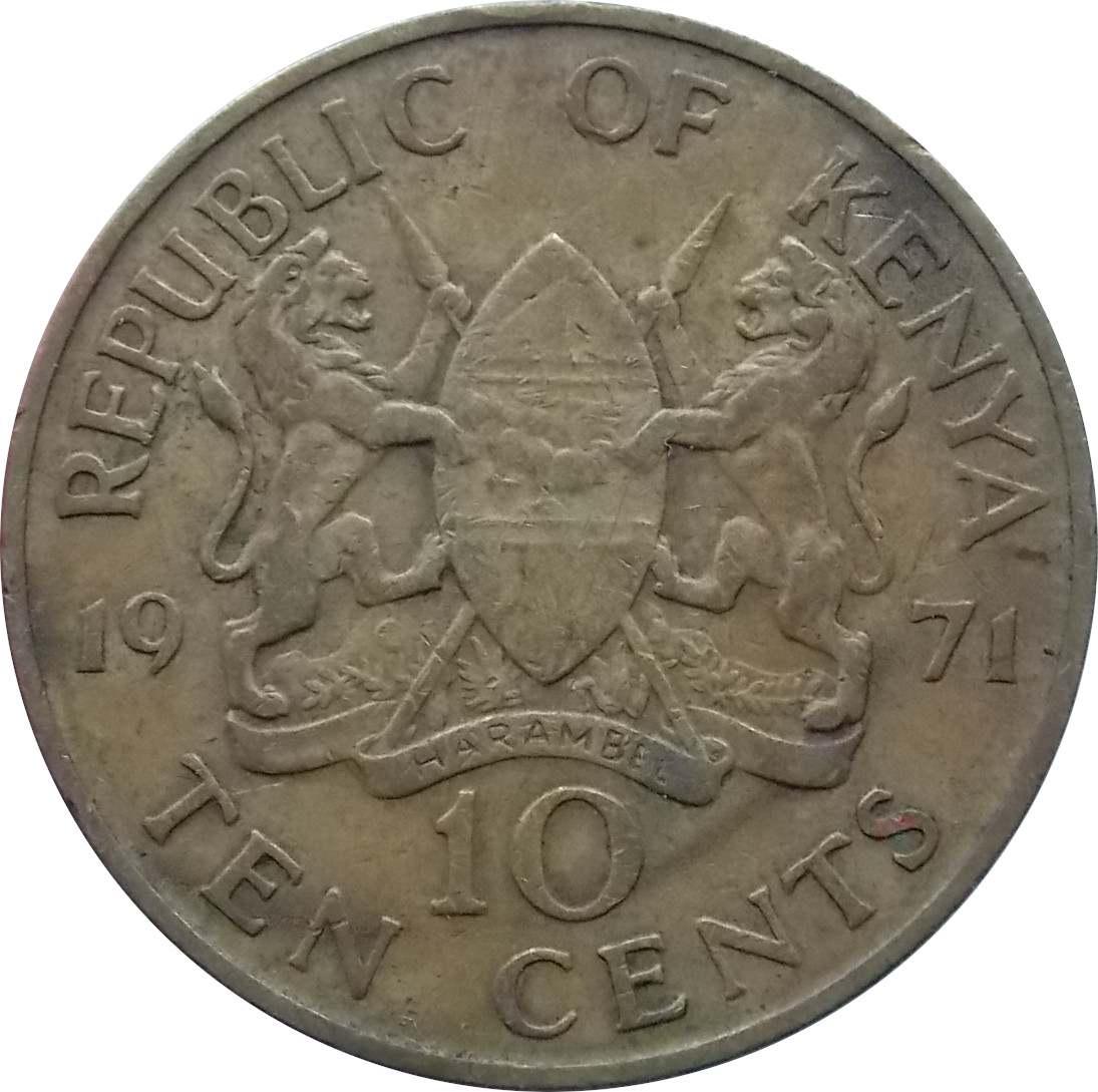 Keňa 10 Cents 1971