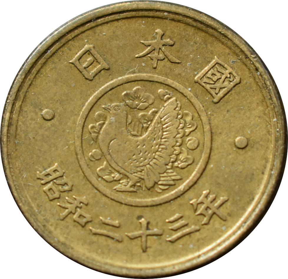 Japonsko 5 Yen 1948