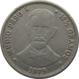 Dominikánska Republika 1/2 Peso 1979