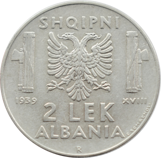 Albánsko 2 Lek 1939