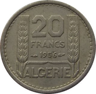 Alžírsko 20 Francs 1956