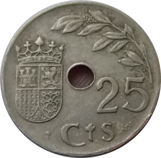 Španielsko 25 Centimos 1937