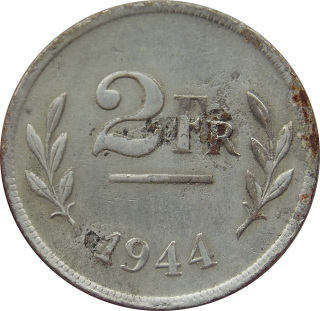 Belgicko 2 Francs 1944