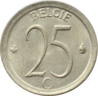 Belgicko 25 Centimes 1967