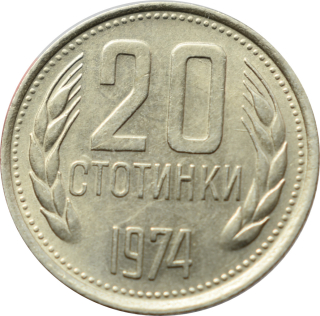 Bulharsko 20 Stotinki 1974