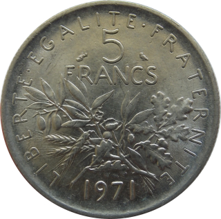Francúzsko 5 Francs 1971