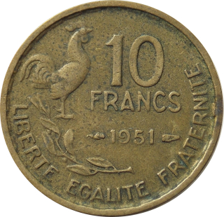 Francúzsko 10 Francs 1951