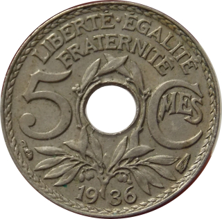 Francúzsko 5 Centimes 1936