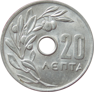 Grécko 20 Lepta 1969