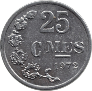 Luxembursko 25 Centimes 1972