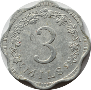 Malta 3 Mils 1972