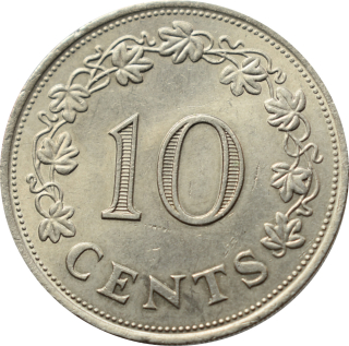 Malta 10 Cents 1972