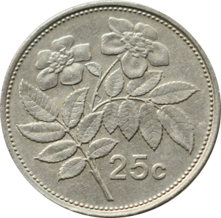 Malta 25 Cents 1986
