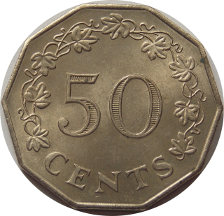 Malta 50 Cents 1972