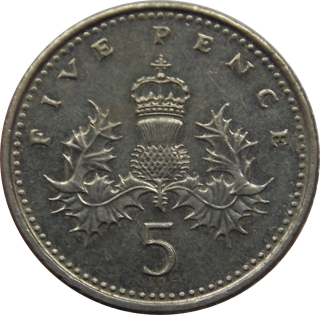 Anglicko 5 Pence 1997