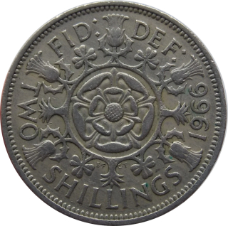 Anglicko 2 Shillings 1966