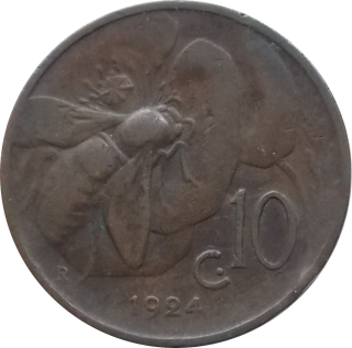 Taliansko 10 Centesimi 1924 