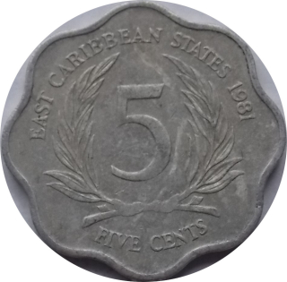 Východokaribské štáty 5 Cents 1981