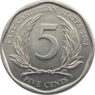 Východokaribské štáty 5 Cents 2002