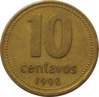 Argentína 10 Centavos 1992