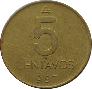 Argentína 5 Centavos 1987