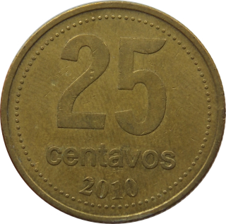 Argentína 25 Centavos 2010