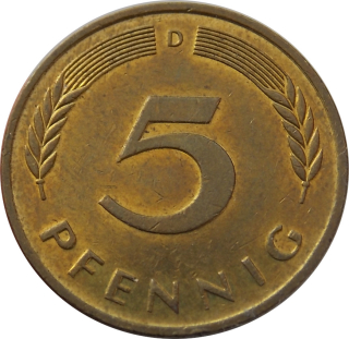 BRD 5 Pfennig 1989 D