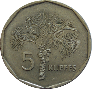 Seychely 5 Rupees 2000