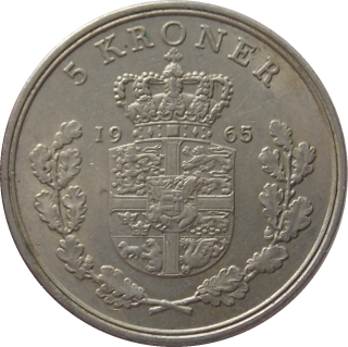Dánsko 5 Kroner 1965