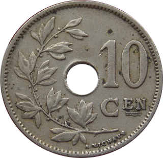 Belgicko 10 Centimes 1928