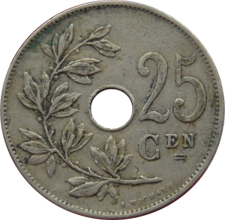 Belgicko 25 Centimes 1928