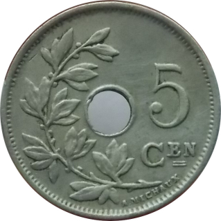 Belgicko 5 Centimes 1922