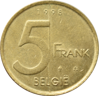 Belgicko 5 Francs 1998