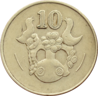 Cyprus 10 Cents 1985
