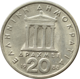 Grécko 20 Drachmas 1988