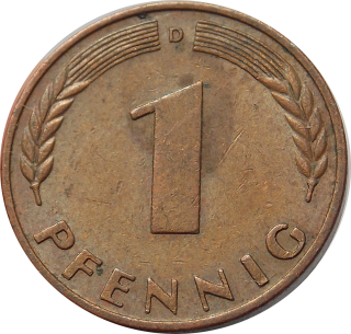 BRD 1 Pfennig 1950 D