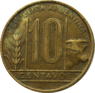 Argentína 10 Centavos 1949
