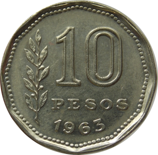 Argentína 10 Pesos 1963