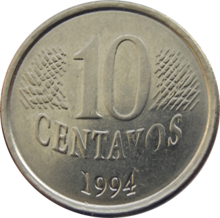 Brazília 10 Centavos 1994