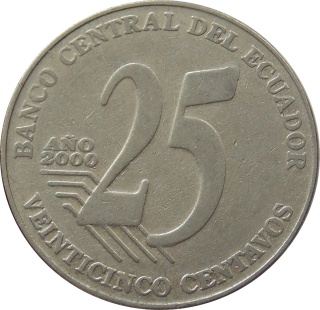 Ekvádor 25 Centavos 2000