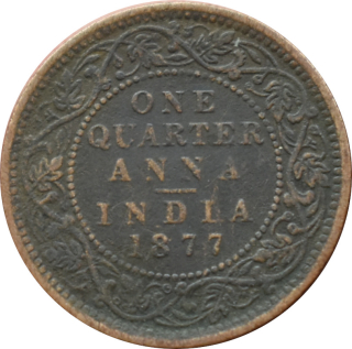 Britská India 1/4 Anna 1877