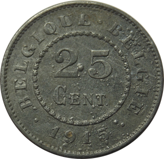 Belgicko 25 Centimes 1915