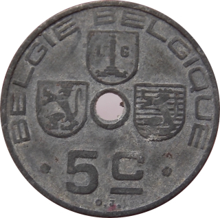 Belgicko 5 Centimes 1942