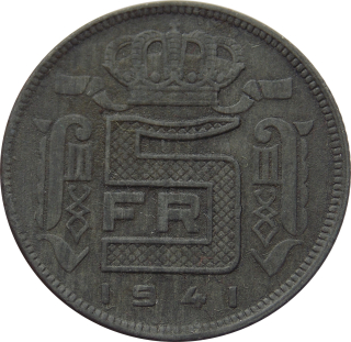 Belgicko 5 Francs 1941