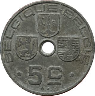 Belgicko 5 Centimes 1941