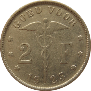 Belgicko 2 Francs 1923