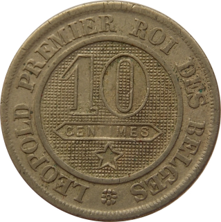Belgicko 10 Centimes 1863